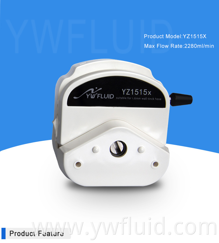 YWfluid automatic tubing retention peristaltic pump head suitable for various sizes of tubing